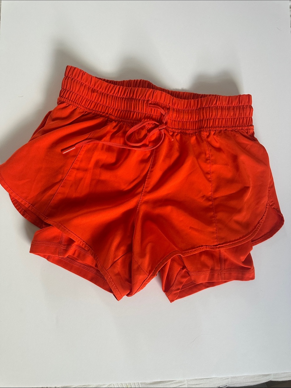 Reflex Women's Athletic Drawstring Shorts - Red/Orange